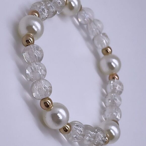 NWT Wool + Pepper Co. Clear Glass Bracelet - Picture 2 of 6